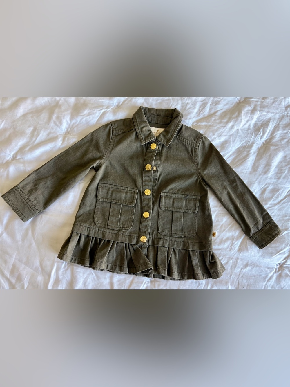 Kate Spade Baby Utility Denim Jacket in Olive